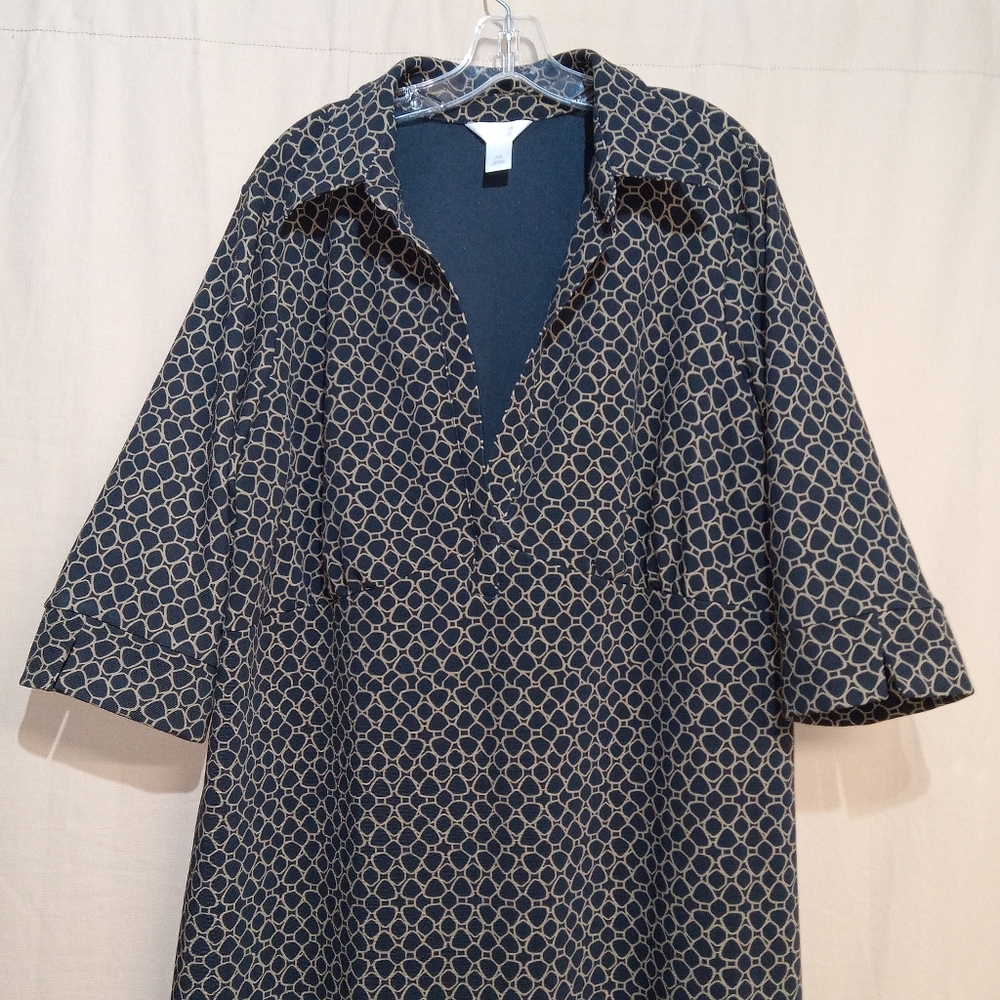 CJ Banks by Christopher & Banks Women's Office Dress Size 2XL Black Tan
